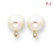 14k 8mm Pearl AA Diamond earring