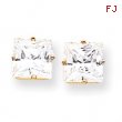 14k 8mm Princess Cut Cubic Zirconia earring