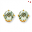 14k 8mm Round Green Amethyst Earring