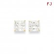 14k 8mm Square CZ Post Earrings