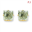 14k 8mm Square Green Amethyst Earring