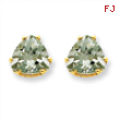 14k 8mm Trillion Green Amethyst Earring