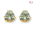 14k 8mm Trillion Green Amethyst Earring