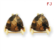 14k 8mm Trillion Smokey Quartz Earring