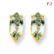 14k 8x4 Marquise Green Amethyst Earring