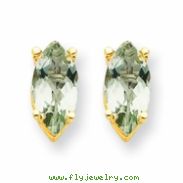 14k 8x4 Marquise Green Amethyst Earring