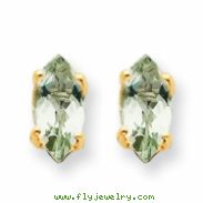 14k 8x4 Marquise Green Amethyst Earring