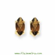 14k 8x4 Marquise Smokey Quartz Earring