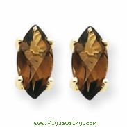 14k 8x4 Marquise Smokey Quartz Earring