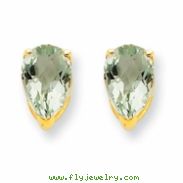 14k 8x5 Pear Green Amethyst Earring