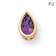 14k 8x5mm Pear Amethyst bezel pendant