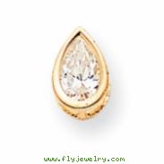 14k 8x5mm Pear Cubic Zirconia bezel pendant