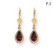 14k 8x5mm Pear Garnet leverback earring