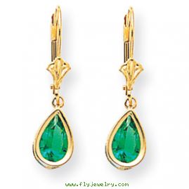 14k 8x5mm Pear Mount St. Helens leverback earring
