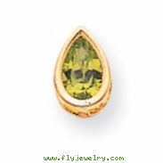 14k 8x5mm Pear Peridot bezel pendant