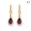 14k 8x5mm Pear Rhodalite Garnet leverback earring