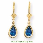 14k 8x5mm Pear Tanvorite leverback earring