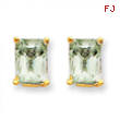 14k 8x6 Emerald Green Amethyst Earring