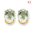 14k 8x6 Oval Green Amethyst Earring