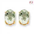 14k 8x6 Oval Green Amethyst Earring