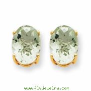 14k 8x6 Oval Green Amethyst Earring