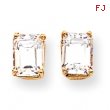 14k 8x6mm Emerald Cut Cubic Zirconia earring