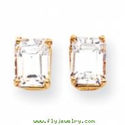 14k 8x6mm Emerald Cut Cubic Zirconia earring