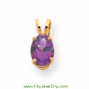 14k 8x6mm Oval Amethyst pendant