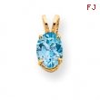 14k 8x6mm Oval Blue Topaz pendant