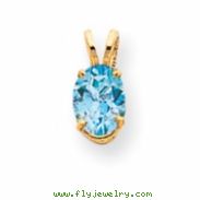 14k 8x6mm Oval Blue Topaz pendant