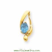 14k 8x6mm Oval Blue Topaz slide