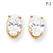 14k 8x6mm Oval Cubic Zirconia earring