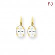 14k 8x6mm Oval Cubic Zirconia leverback earring