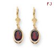 14k 8x6mm Oval Garnet leverback earring