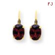 14k 8x6mm Oval Garnet leverback earring