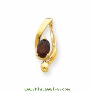 14k 8x6mm Oval Garnet slide