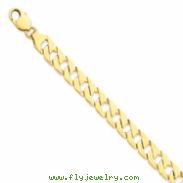 14k 9.25mm Hand-polished Fancy Link Chain bracelet