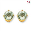 14k 9mm Round Green Amethyst Earring