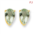 14k 9x6 Pear Green Amethyst Earring