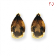 14k 9x6 Pear Smokey Quartz Earring