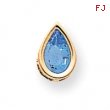 14k 9x6mm Pear Blue Topaz bezel pendant