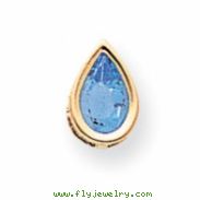 14k 9x6mm Pear Blue Topaz bezel pendant