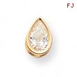 14k 9x6mm Pear Cubic Zirconia bezel pendant