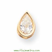 14k 9x6mm Pear Cubic Zirconia bezel pendant