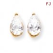 14k 9x6mm Pear Cubic Zirconia earring