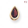 14k 9x6mm Pear Garnet bezel pendant