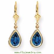 14k 9x6mm Pear Tanvorite leverback earring