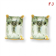 14k 9x7 Emerald Green Amethyst Earring