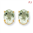 14k 9x7 Oval Green Amethyst Earring