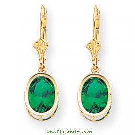 14k 9x7mm Oval Mount St. Helens leverback earring